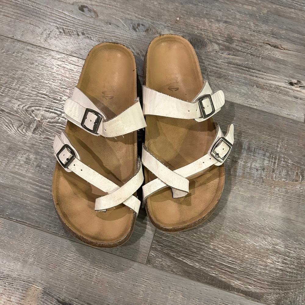 White sandals